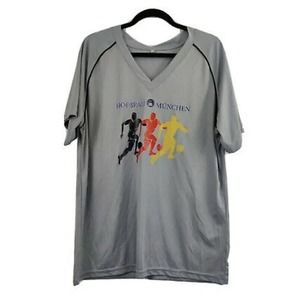 Hofbrau HB Hofbrauhaus Munchen Germany Beer Soccer Jersey Shirt Gray Sz L